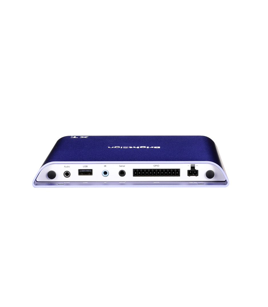Powerful ultrathin player delivering the highest quality video from 1080p to 8K60p playing 3D motion graphics at high frame rates. Standard IO package with GB Ethernet supporting PoE+ GPIO IR and digital audio ports