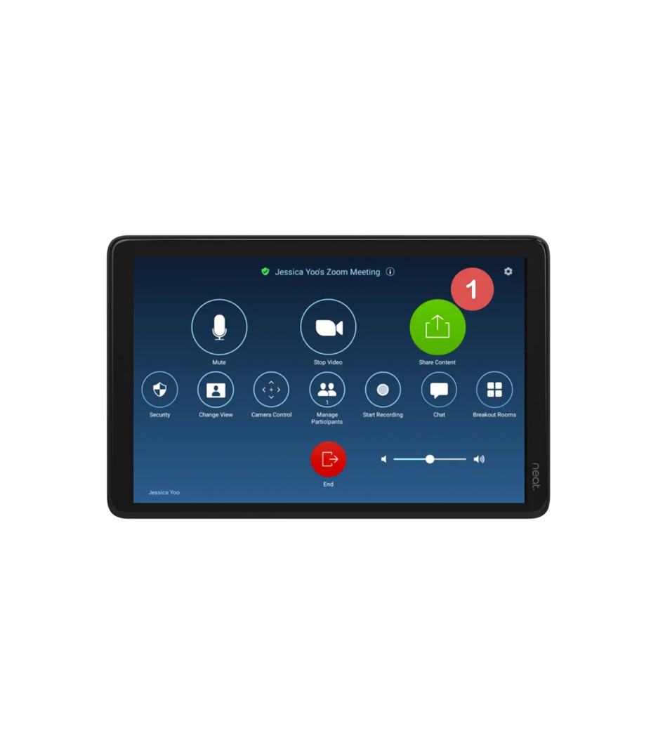 8 touchscreen for ZoomTeamsApp Hub serves as a room controller or scheduling display. Offers seamless video meeting management and room bookings. Mounting hardware included.* *Glass Mount sold separately.