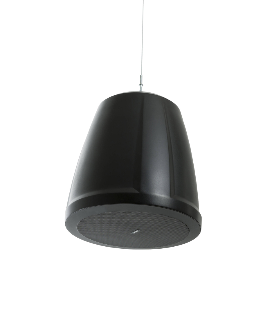 4.5 Twoway pendant speaker 70100V transformer with 16 bypass 150 conical DMT coverage Includes cable and fastener for suspended Installation. Color Black.